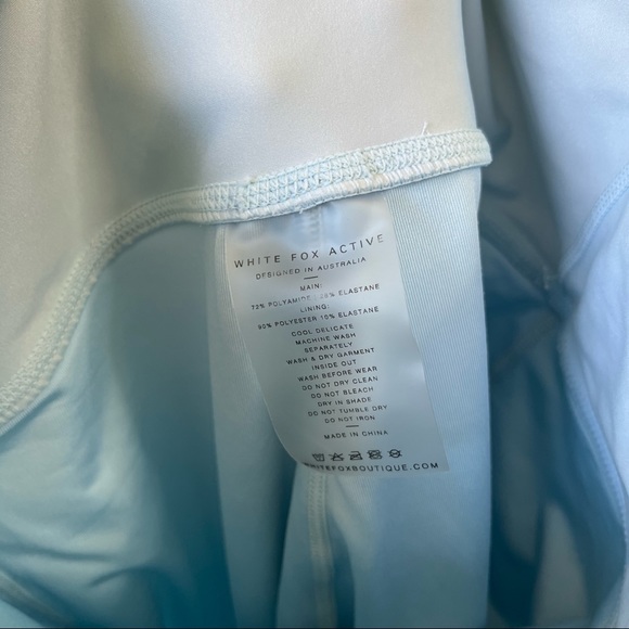 White Fox Boutique active light blue high waisted mesh panel leggings - Picture 6 of 6